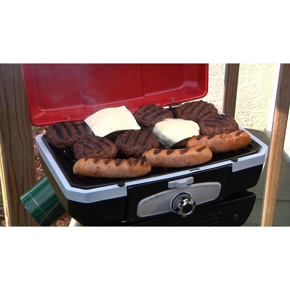 Red Compact Portable Propane Gas Grill with Telescoping Base