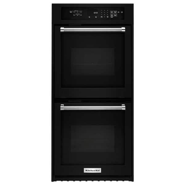KitchenAid 24 in. Double Electric Wall Oven Self-Cleaning with Convection in Black