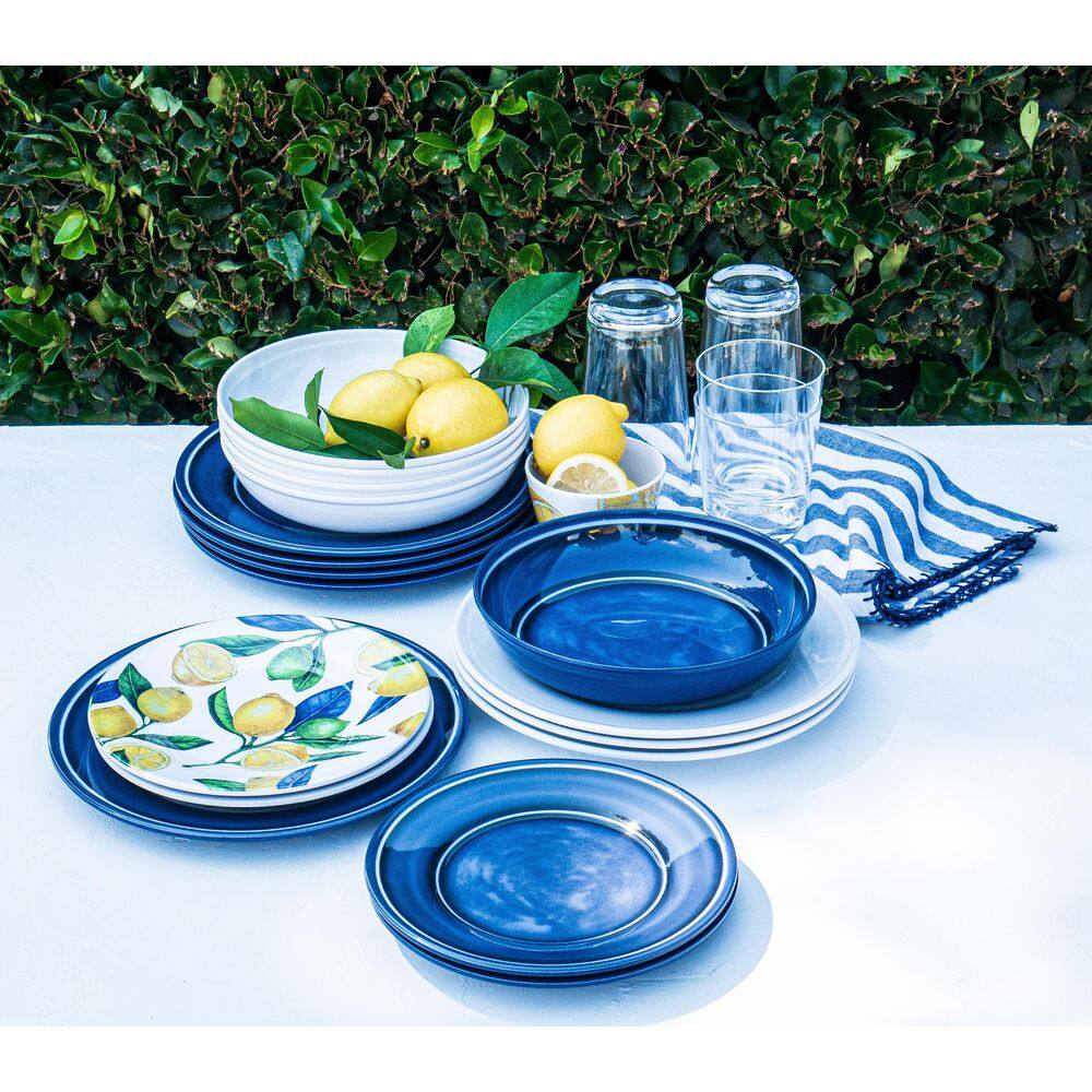 ABODE HOMEWARES Lemon Orchard Yellow Dishwasher Safe Dinner Plate Set (Set of 6) DN25154883