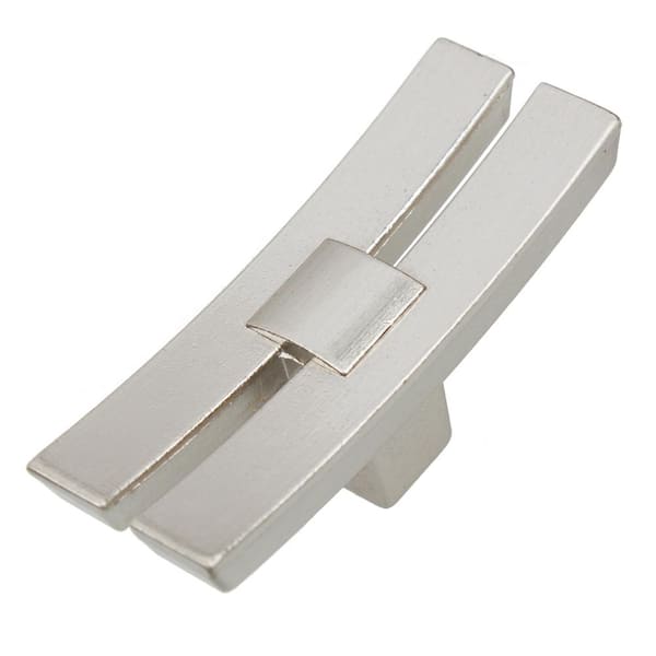 GlideRite 1-7/8 in. Satin Nickel Industrial Dual Bar Cabinet Knob (10-Pack)