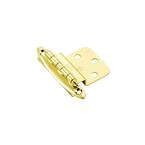 3/8in (10 mm) Inset Non Self-Closing, Face Mount Polished Brass Hinge - 2 Pack
