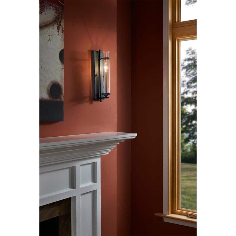Ethan Antique Forged Iron & Brushed Steel 17" High Dimmable Wall Sconce