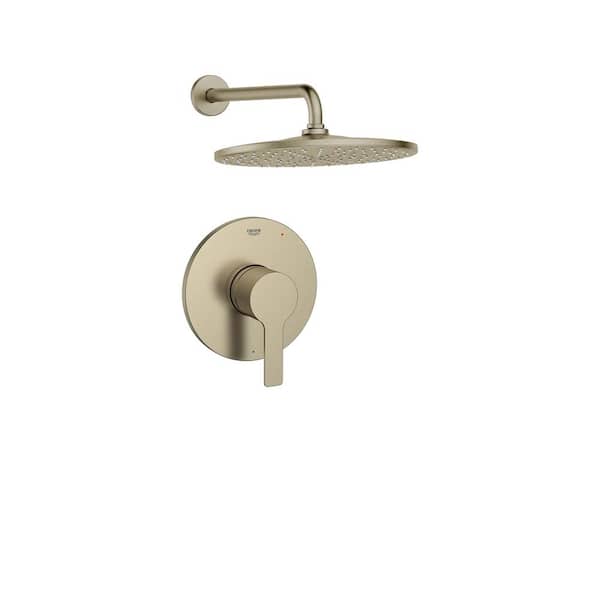GROHE Lineare 1-Handle Wall Mount Shower Trim Kit in Brushed Nickel with Shower Arm - 1.75 GPM (Valve Not Included)