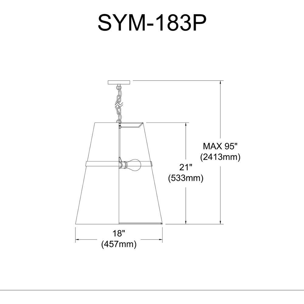 Symphony 18" Matte Black & White Drum Pendant Light