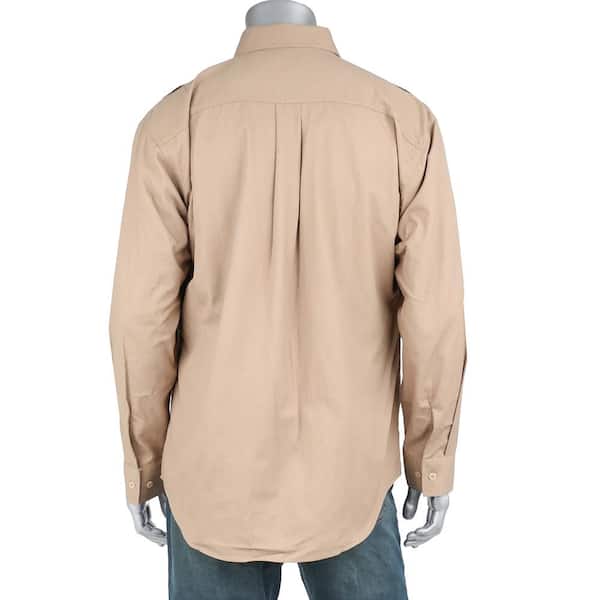 PIP Men's Medium Tan AR/FR Dual Certified Ripstop Long Sleeve Work