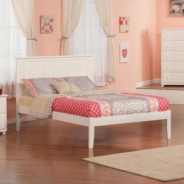 AFI Madison Full Platform Bed with Open Foot Board in White