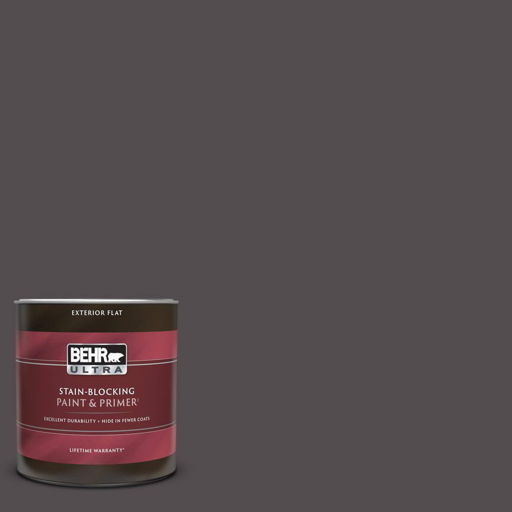 BEHR ULTRA 1 qt. N5707 Black Elegance Flat Exterior Paint & Primer