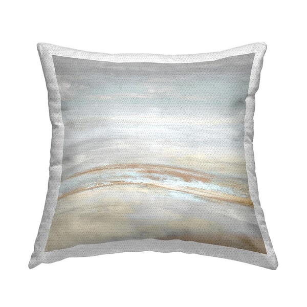 Stupell Industries Abstract Neutral Beach Landscape Grey Square Outdoor Throw Pillow
