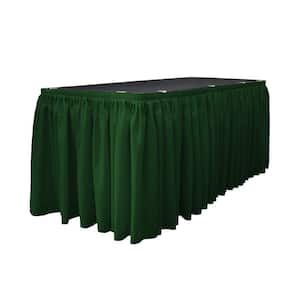 30 ft. x 29 in. Long with 15-Large Clips Hunter Green Polyester Poplin Table Skirt