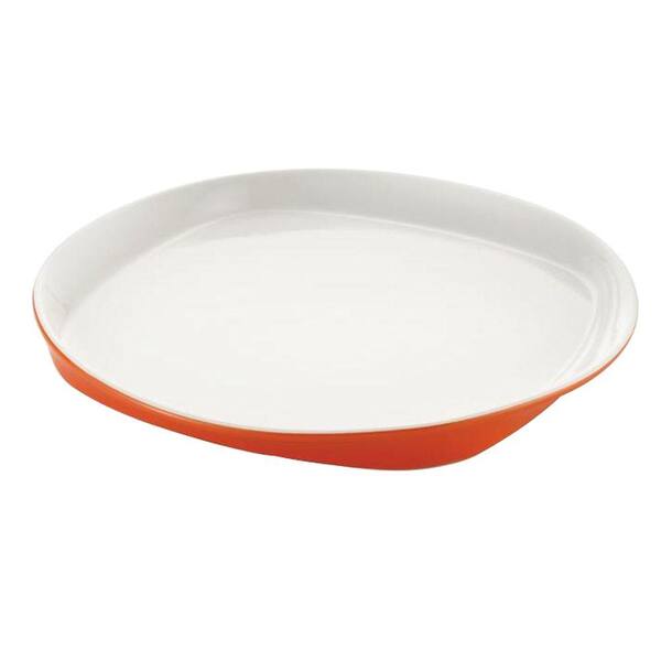 Rachael Ray 14 in. Round and Square Oval Platter in Orange