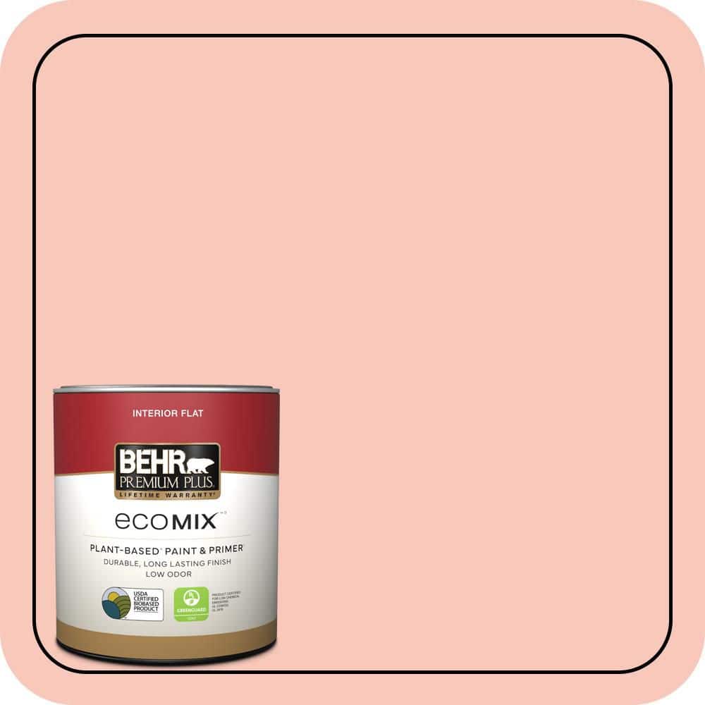 1 qt. #P180-2 Sherbet Fruit Flat EcoMix Plant-Based Interior Paint & Primer price history on PriceWatchPro
