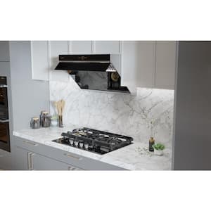 Slant Vent 30 in. 1100 CFM Ducted Under Cabinet Range Hood in Black Tempered Glass with Motion and Touch Activation