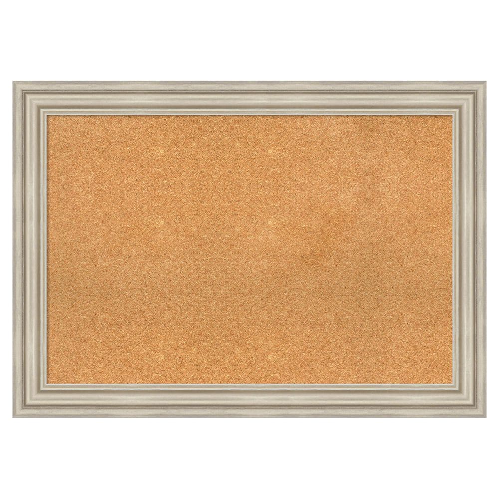 Sierra Silver 42 in. x 30 in. Wood Framed Natural Cork Memo Board price history on PriceWatchPro