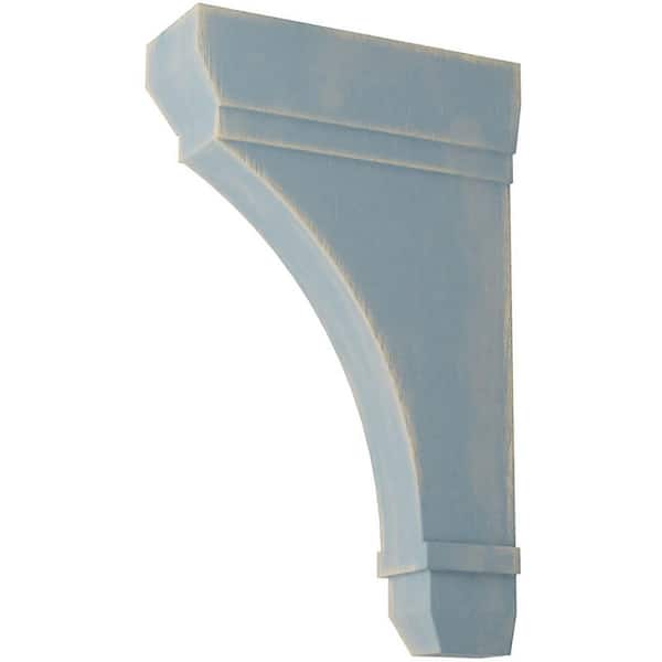 Ekena Millwork 2-1/4 in. x 10 in. x 6 in. Driftwood Blue Stockport Wood Vintage Decor Bracket