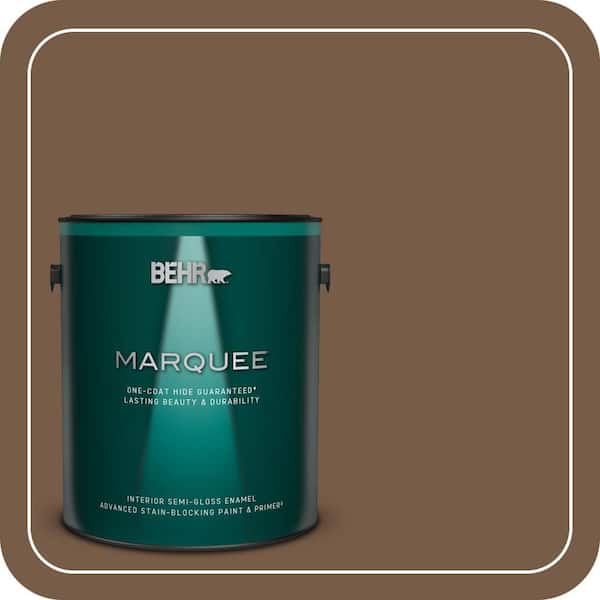 BEHR MARQUEE 1 gal. #N250-7 Mission Brown One-Coat Hide Semi-Gloss Enamel Interior Paint & Primer