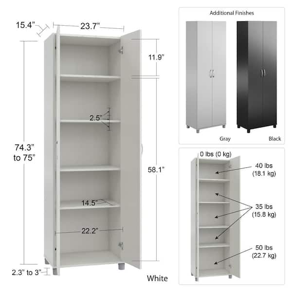 Systembuild Lonn 23 7 In X 75 15, Storage Cabinets 5 Shelves