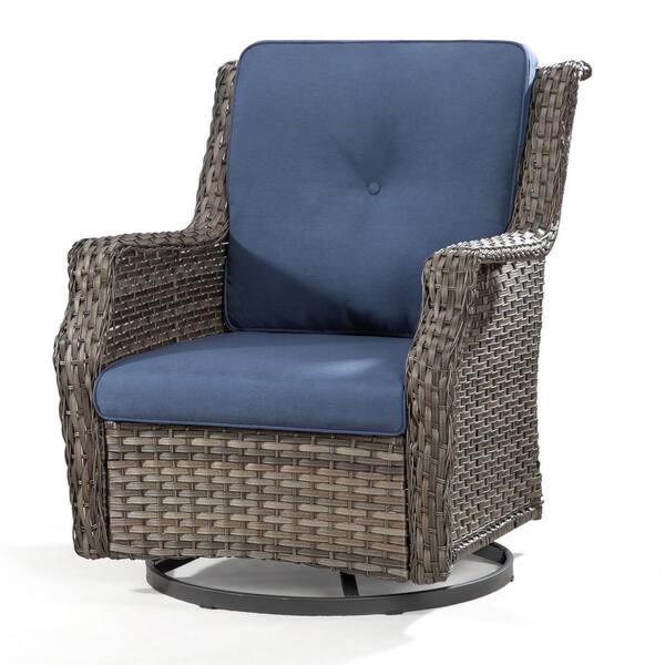 Gardenbee Wicker Patio Outdoor Lounge Chair Swivel Rocking Chair with ...