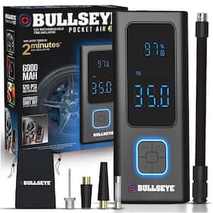 Bullseye Pocket Air Pro 12V 120 PSI Cordless Portable 6000mAh Air Compressor Tire Inflator