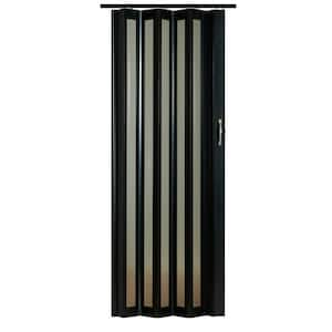 Century 36 in. W. x 80 in. Black Rain Vinyl Accordion Door with Hardware