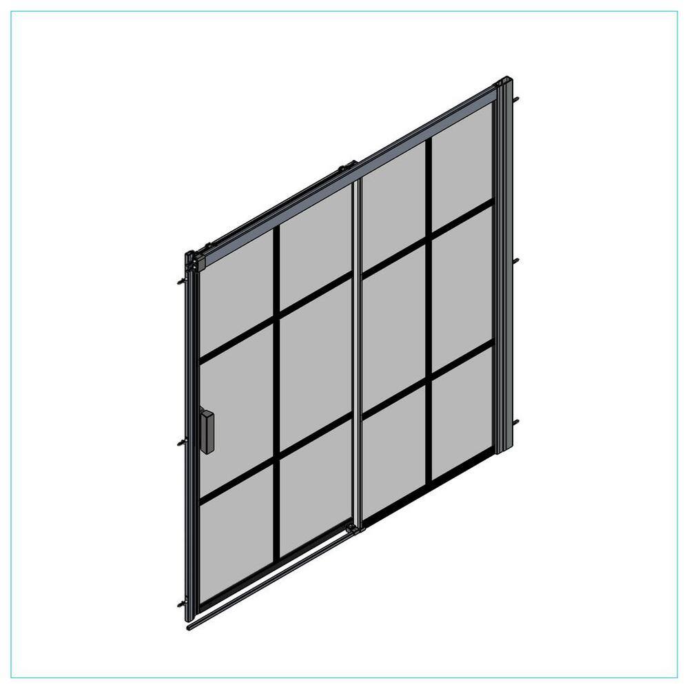 Joselyn 59" Black Steel Framed Sliding Tub Door with Clear Glass