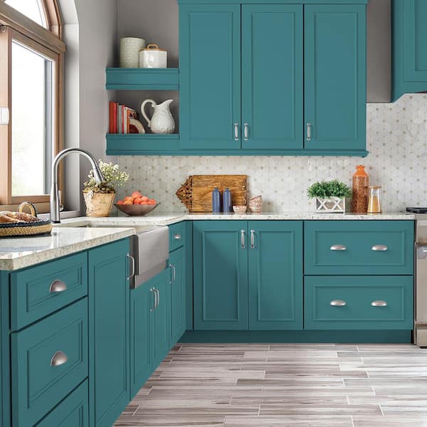 1 gal. #PFC-49 Heritage Teal Semi-Gloss Enamel Interior/Exterior Cabinet, Door & Trim Paint