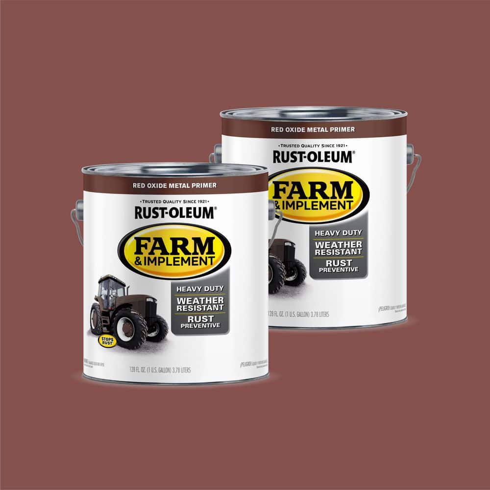 Rust-Oleum 1 gal. Farm & Implement Red Oxide Metal Primer (2-Pack ...