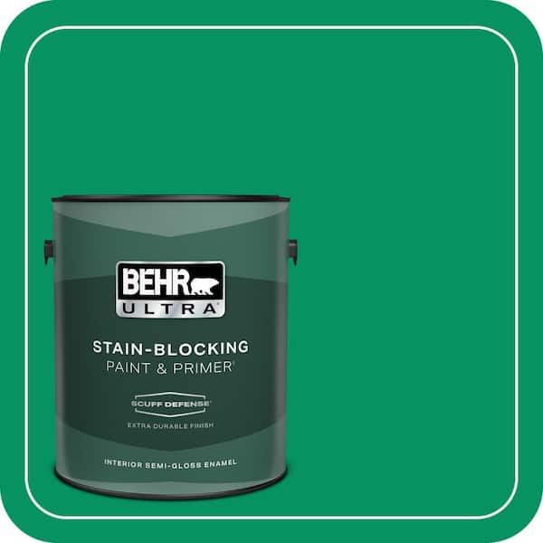 BEHR ULTRA 1 gal. #470B-6 Emerald Lake Extra Durable Semi-Gloss Enamel Interior Paint & Primer