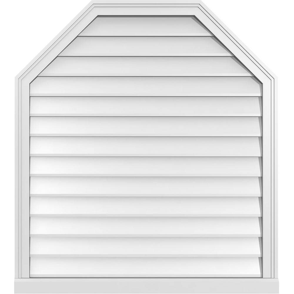 36 in. x 40 in. Octagonal Top Surface Mount PVC Gable Vent: Decorative with Brickmould Sill Frame price history on PriceWatchPro