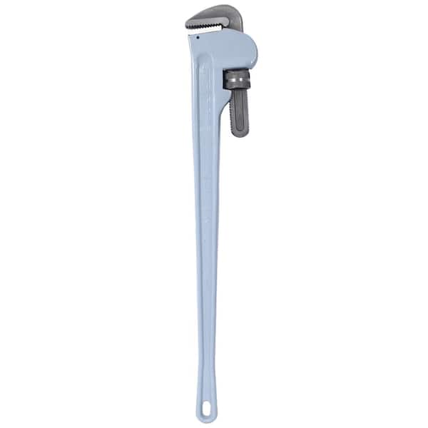 Tidoin 48 in. Light Gray Aluminum Heavy Duty Straight Pipe Wrench for Water Pipes, Automotive Repairs