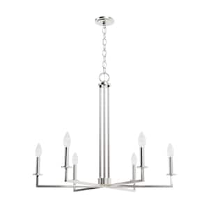 Bearden 6-Light Brushed Nickel Candlestick Chandelier