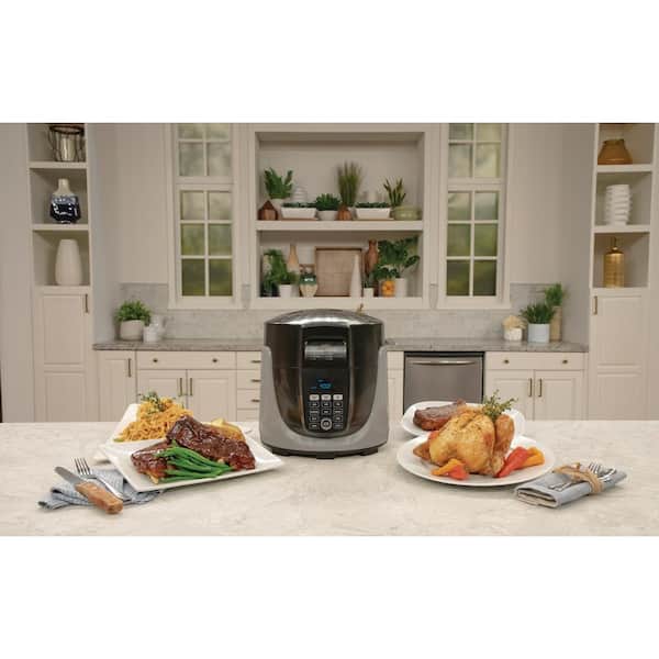  NuWave Duet Electric Pressure Cooker & Air Fryer Combo, 450 IN  1 Slow Cooker & Grill with Integrated Digital Temp Probe, 6qt SS Pot,  Adjustable High/Low Pressure, Built-in Sure-Lock Safety Tech