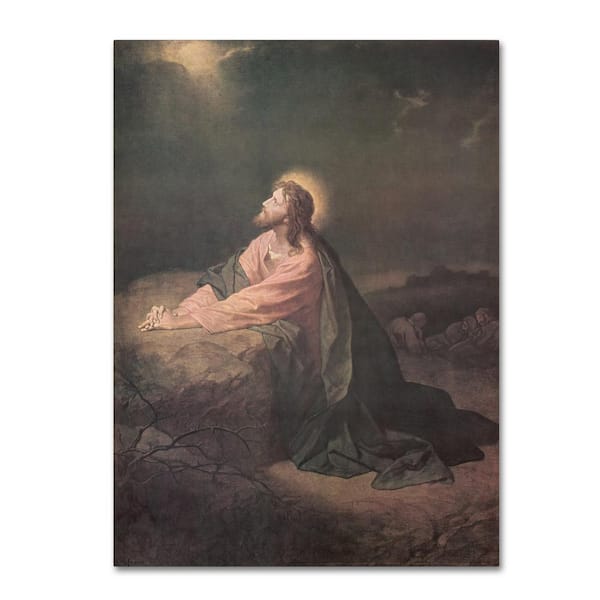 Christ in the Garden of Gethsemane by Heinrich Hofmann Floater Frame Religious Wall Art 14 in. x 19 in.