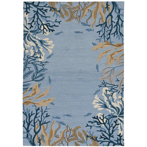 Kas Rugs Sonesta Steel Blue Lagoon 3 ft. x 4 ft. Floral Accent Rug
