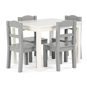 Springfield 5-Piece White/Grey Kids Table and Chair Set