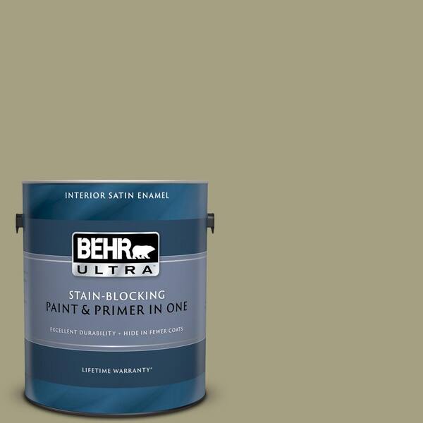 BEHR ULTRA 1 gal. #UL200-18 Cricket Satin Enamel Interior Paint and Primer in One