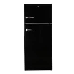 30 in. RETRO Refrigerator 18cf Top Mount w/AUTOMATIC ICE MAKER 110V Handle in Black