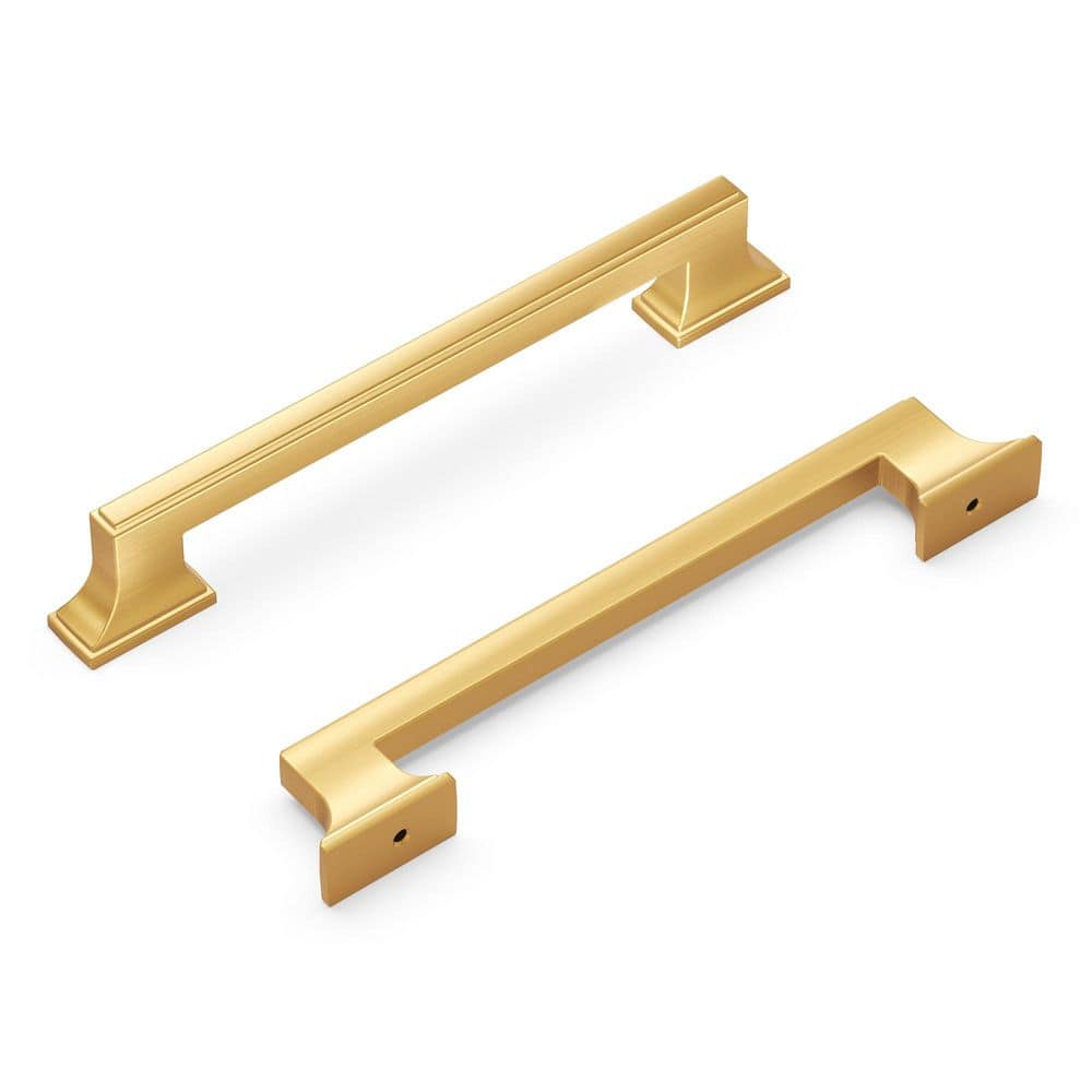 Brownstone Collection Pull 6-5/16 in. (160mm) Center to Center Brushed Golden Brass Finish price history on PriceWatchPro