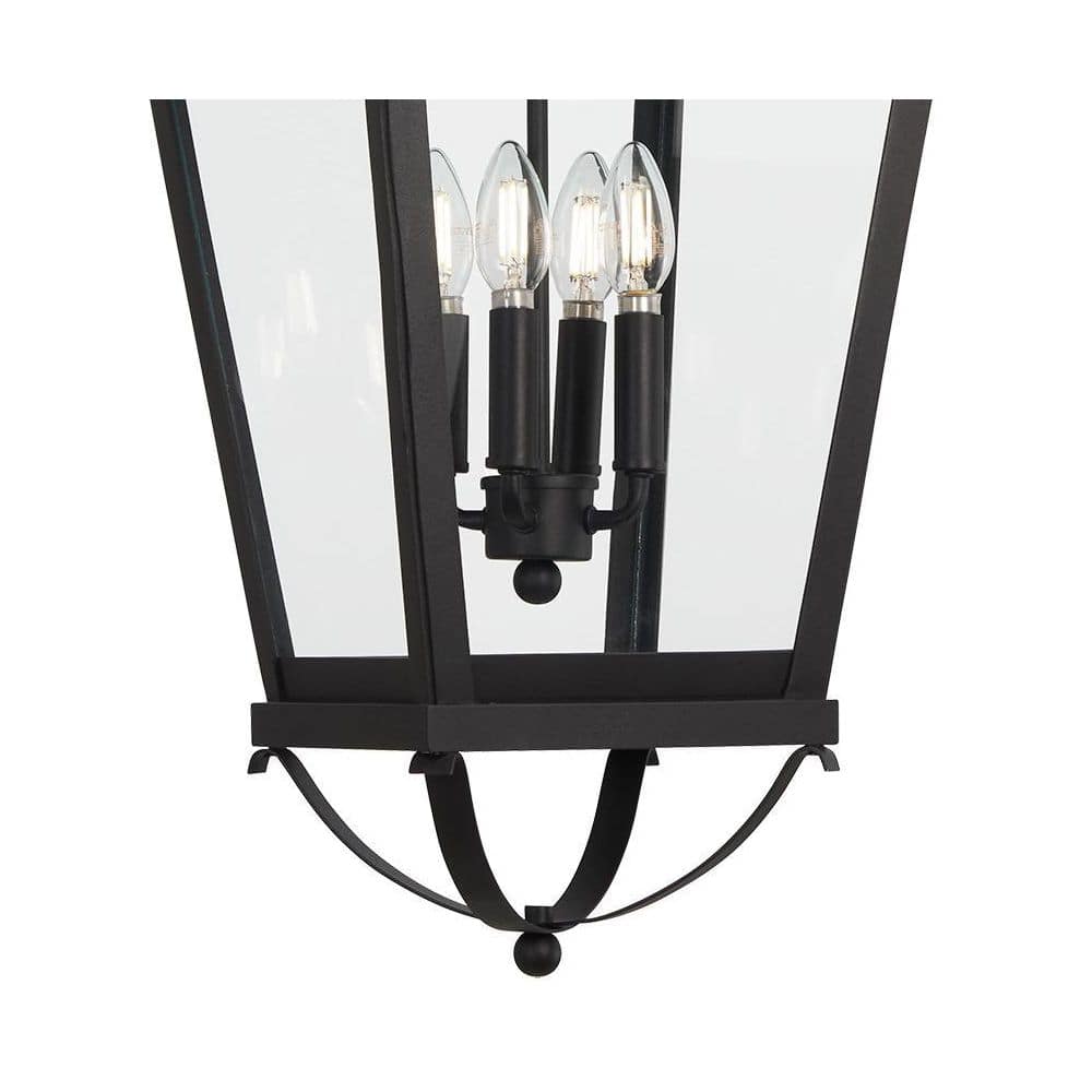 Savannah Sand Coal Clear Glass 4-Light Outdoor Pendant