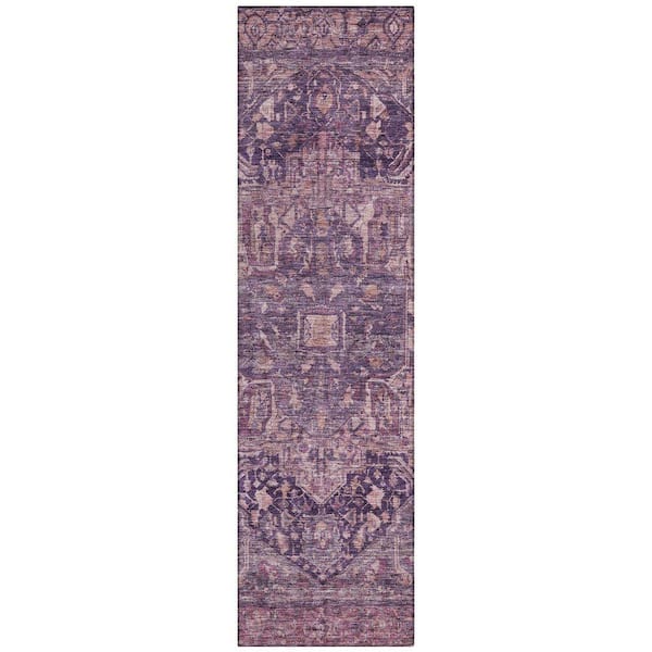 Chantille Machine Washable Indoor/Outdoor Abstract ACN1240 Eggplant 2 ft. 3 in. x 7 ft. 6 in. Area Rug