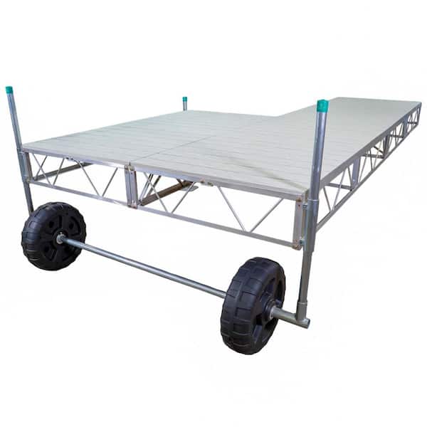 24 ft. Patio Rolling Pipe Dock Gray Aluminum