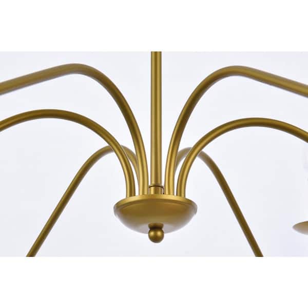 Unbranded Timeless Home Roman 42 in. W x 22 in. H 6-Light Brass Pendant LVN10112D42BR