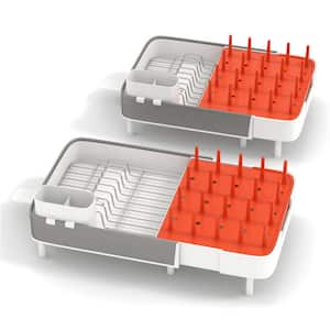 Bunpeony Aluminum Expandable Drying Dish Rack with Drainboard and