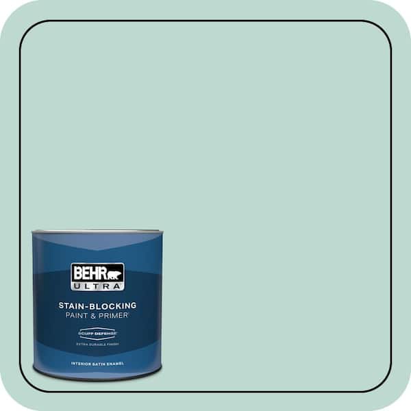 BEHR ULTRA 1 qt. #M440-2 Serene Breeze Extra Durable Satin Enamel Interior Paint & Primer