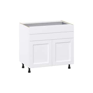 Mancos Bright White Shaker Assembled Base Kitchen Cabinet with 2 Drawers (36 in. W x 34.5 in. H x 24 in. D)