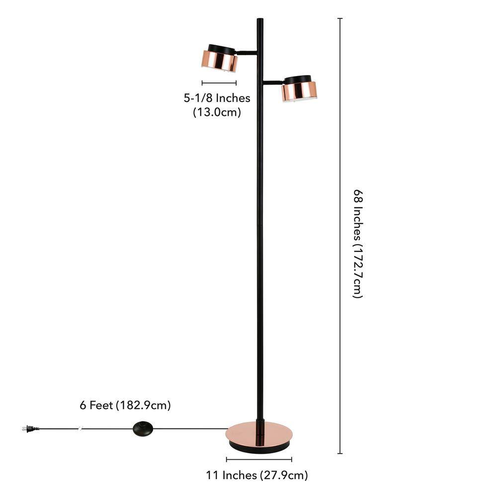 Sleek Bronze and Copper Industrial Elegance Floor Lamp
