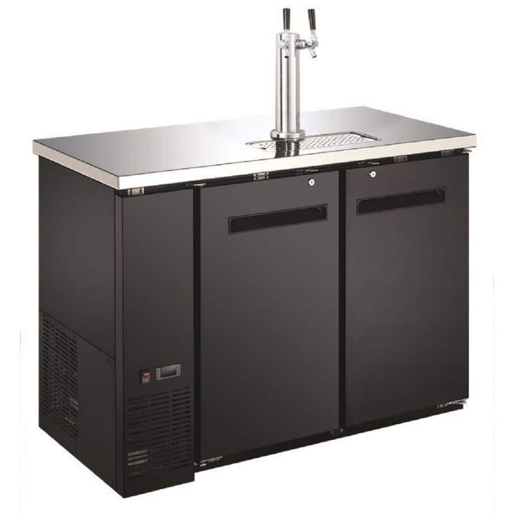 Cooler Depot Dual Tap Two 1/2 Barrel Keg Dispenser kegerator with