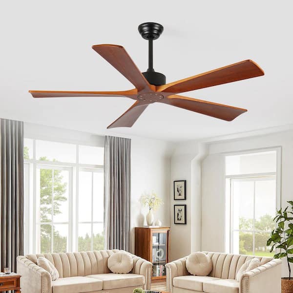 ハサモ　BAR WOOD CEILING FAN Jushua 60 in. Indoor/Outdoor Wood Ceiling Fan with Remote Control