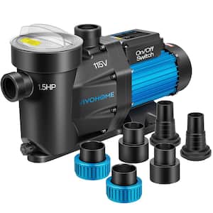 Powerful Self Primming 115-Volt Swimming Pool Pump 1.5 HP 6360 GPH with ON/OFF Switch