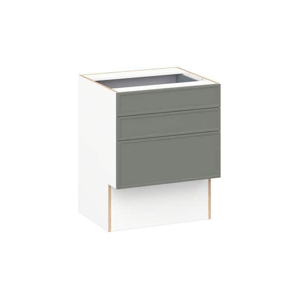 Fairview 24 in.W x 21 in.D x 30 in.H Assembled Slim Shaker Accessible ADA Bath Drawer Base Kitchen Cabinet in Moss Green