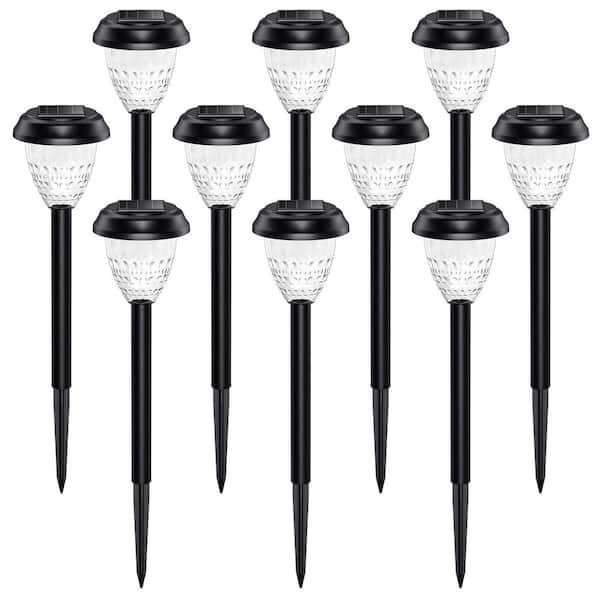 Super Bright Waterproof Dusk to Dawn Auto On/Off High Brightness Attractive Pattern Solar Pathway Lights 10-Pack